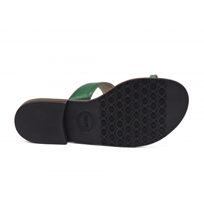 SALE 50%Women Sandals Flat SC-47A Green Snake Skin